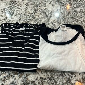 Pink VS Victoria Secret Long Sleeve Shirt Black White Vintage Small Bundle Y2K